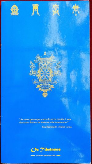 Front of menu for Os Tibetanos at Os Tibetanos in Lisbon