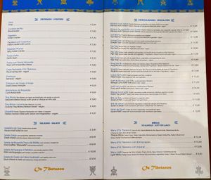 Pages 1 & 2 of menu for Os Tibetanos at Os Tibetanos in Lisbon