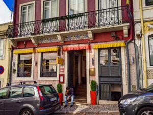 Outside of Os Tibetanos at Os Tibetanos in Lisbon