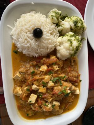 Tofu mango dish  at Os Tibetanos in Lisbon