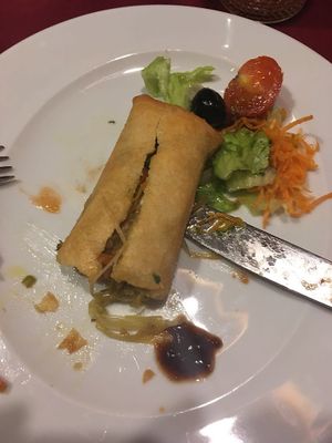 House Spring Rolls at Os Tibetanos in Lisbon