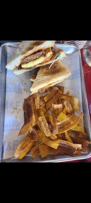 Impossible sanso with plantain chips at Makers & Finders - Arts District in Las Vegas