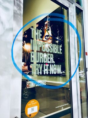 Vegan is mainstream! (Door advert) at The Counter in San Mateo