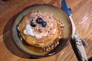 Fruity pancakes  at TICH Healthy Living in Brussels