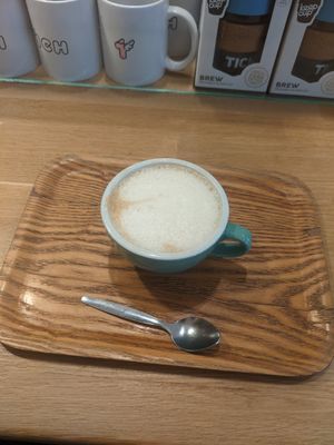 Vegan cappuccino (oat) at TICH Healthy Living in Brussels