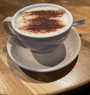 Oat milk Macao latte at TICH Healthy Living in Brussels