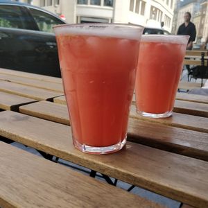 Fresh pressed grapefruit juice. at TICH Healthy Living in Brussels
