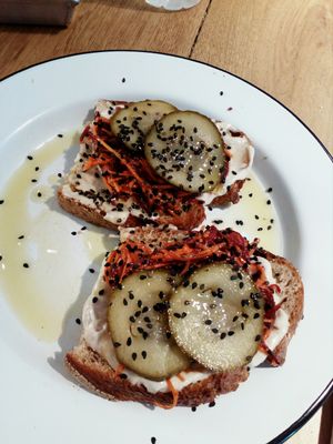 Cashew toast at TICH Healthy Living in Brussels