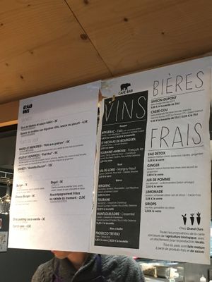 Menu of the day at Grand Ours in Poitiers