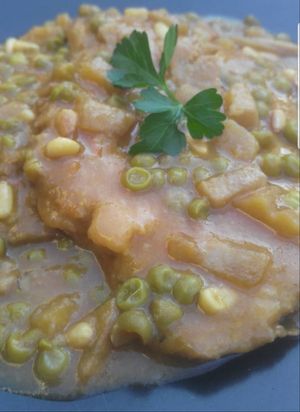 Fricandó de seità at Pizza Basta Restaurante in Cambrils