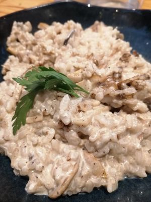 Risotto funghi at Pizza Basta Restaurante in Cambrils