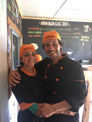 The hosts, Amber and Eduardo! at Lenteja Loca in Puerto Varas