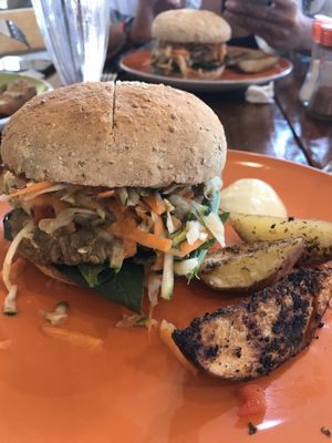 "Chicken” thai burger at Lenteja Loca in Puerto Varas