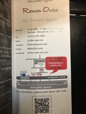 Easy map to locate them at Shinjukugyoen Ramen Ouka in Tokyo