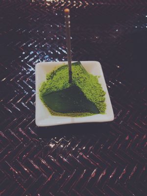 Matcha jelly at Shinjukugyoen Ramen Ouka in Tokyo