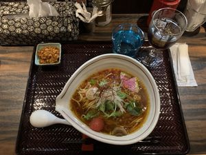 Spivey vegan ramen! Soooo pretty & delicious!!  at Shinjukugyoen Ramen Ouka in Tokyo