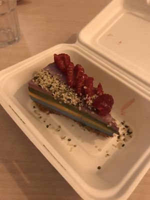Rainbow cheesecake  at Nourish in Bath
