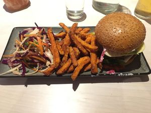 Vegan burger (special of the day) at Nourish in Bath