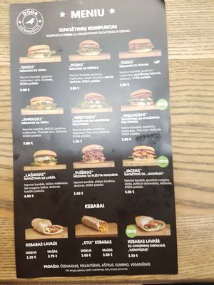 Die Karte  Seite 1 at Doda Uzkandine - Savanorių Prospektas in Kaunas