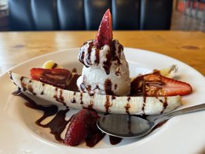 A banana split at Vertical Diner in Salt Lake City
