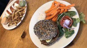 ian mackaye on 7-grain bread (bottom) and vertical burrito (top) at Vertical Diner in Salt Lake City