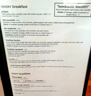 menu June 22 at Vertical Diner in Salt Lake City