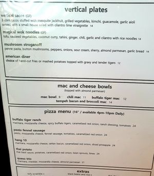 menu June 22 at Vertical Diner in Salt Lake City