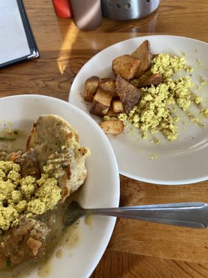 “Hash browns” in the biscuit and gravy meal.   at Vertical Diner in Salt Lake City