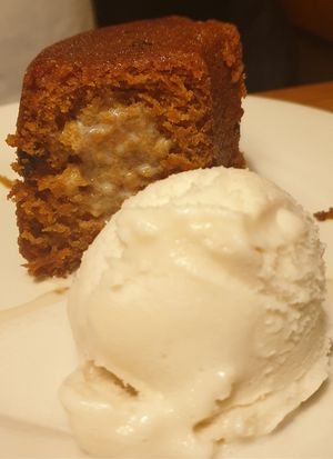 carrot cake with ice cream at Vertical Diner in Salt Lake City