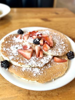 Pancakes with berries   at Vertical Diner in Salt Lake City