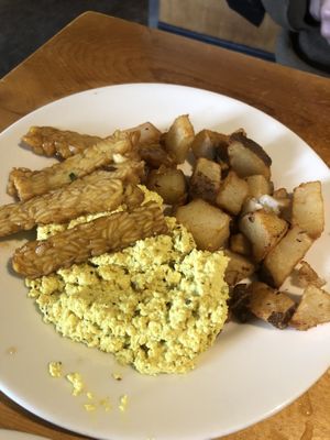 Tofu scrambled with tempeh bacun  at Vertical Diner in Salt Lake City