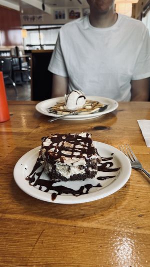 Tiramisu and Banana Pancake with ice cream  at Vertical Diner in Salt Lake City