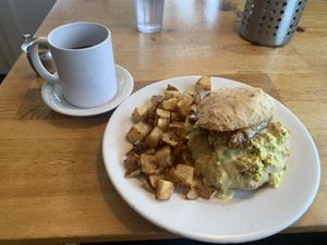 Breakfast biscuit sandwich. So good!  at Vertical Diner in Salt Lake City