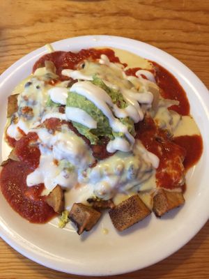 La Mesa - potatoes, cheeze, sour cream, avocado, tofu scramble, and black beans at Vertical Diner in Salt Lake City