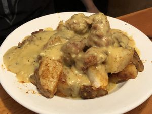 potatoes in gravy at Vertical Diner in Salt Lake City