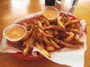 Awesome fries and fry sauce at Vertical Diner in Salt Lake City