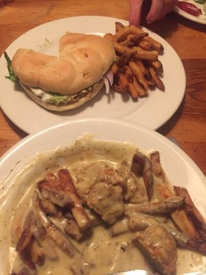 Guacamole Burger, and American Diner (Chicken Tenders, fries and gravy) at Vertical Diner in Salt Lake City