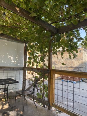 Outdoor seating at Vertical Diner in Salt Lake City