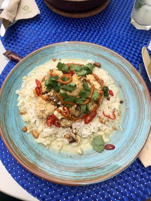 Cauliflower curry, packed full of flavor and a little heat!  at Bosque in Sintra