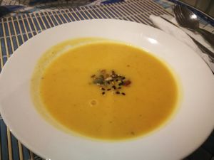 Pumpkin soup (dinner) at Bosque in Sintra