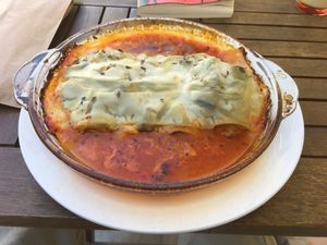 Lasanha, boiling hot but worth the wait 😀 at Bosque in Sintra