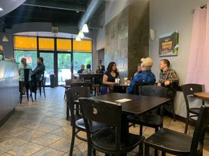 Interior seating area at The Buzz Coffee & Cafe in Burnsville