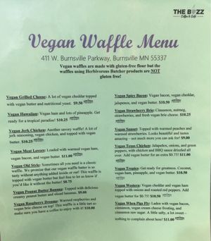 New menu as of 4/21/18 at The Buzz Coffee & Cafe in Burnsville