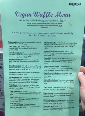 New menu as of 4/21/18 at The Buzz Coffee & Cafe in Burnsville