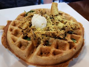Chicken pie waffle at The Buzz Coffee & Cafe in Burnsville
