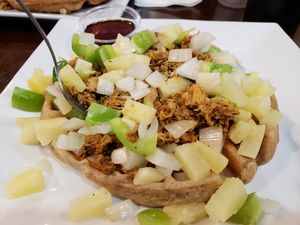 Vegan Texas chicken waffle at The Buzz Coffee & Cafe in Burnsville