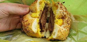 Bacon, egg, and cheese open at LUHV Vegan Deli in Philadelphia