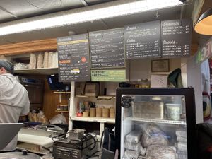 A pic of the menu  at LUHV Vegan Deli in Philadelphia