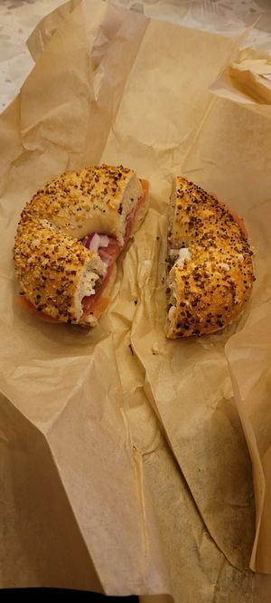 Lox bagel at LUHV Vegan Deli in Philadelphia