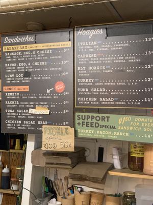 Menu board  at LUHV Vegan Deli in Philadelphia